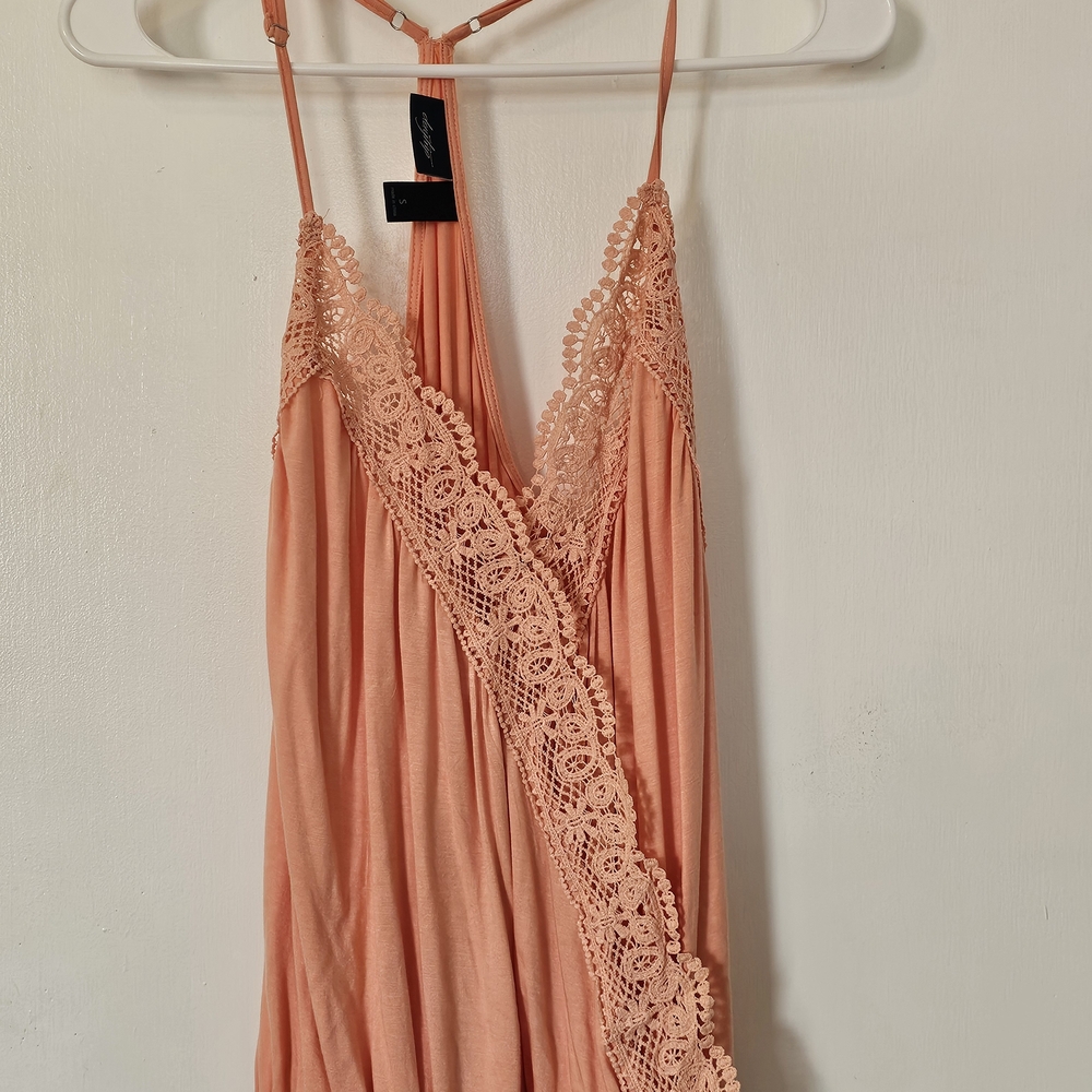Daytrip Coral Top with Lace Detail